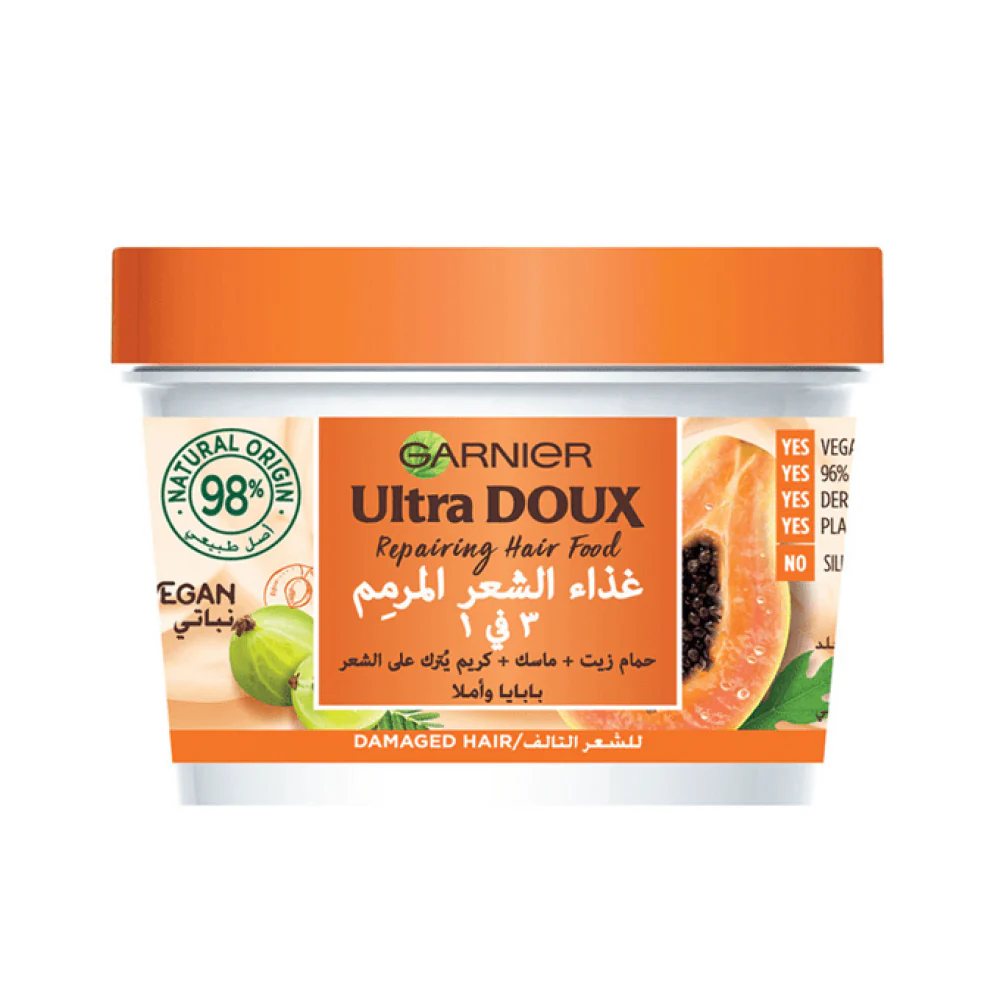 Garnier Ultra Doux Repairing Papaya 3-in-1 Hair food For Damaged Hair – 390ml